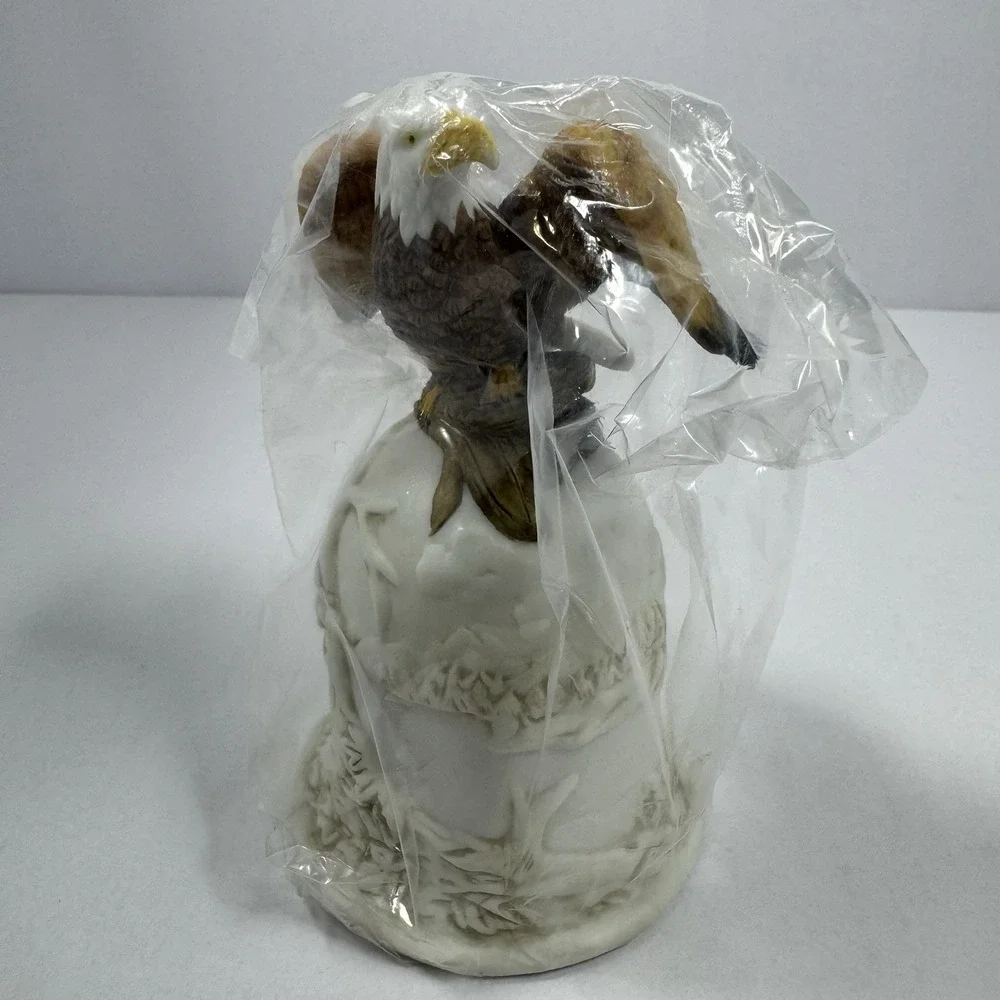 Vintage Porcelain Bald Eagle Collectable Dinner Bell New In Box